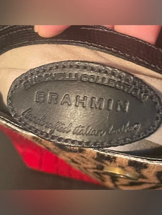 *RARE* Brahmin Burchelli Collection Red Leather & Calf Hair Kendall Bag - Picture 10 of 14